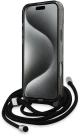 Karl Lagerfeld iPhone 16 Pro Back cover case - Magsafe IML KC heads - cord - Black (KLHMP16LHCKCKLCK)