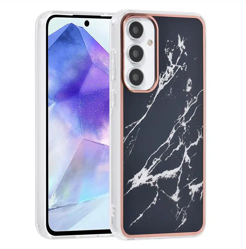 UNIQ Accessory Galaxy A55 Back cover case - Silicone - Marble Black