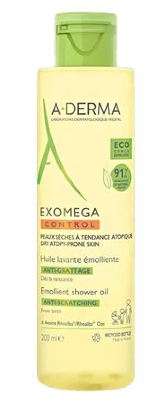 ADERMA A-Derma Exomega Control Emollient Shower Oil - Μαλακτικό Έλαιο Καθαρισμού 200ml