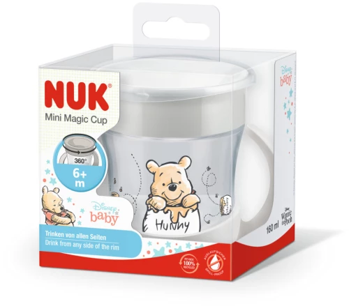 NUK Cup Mini Magic Winnie Ποτηράκι Με Χείλος & Καπάκι Για 6+ Μηνών 160ml 10.255.685