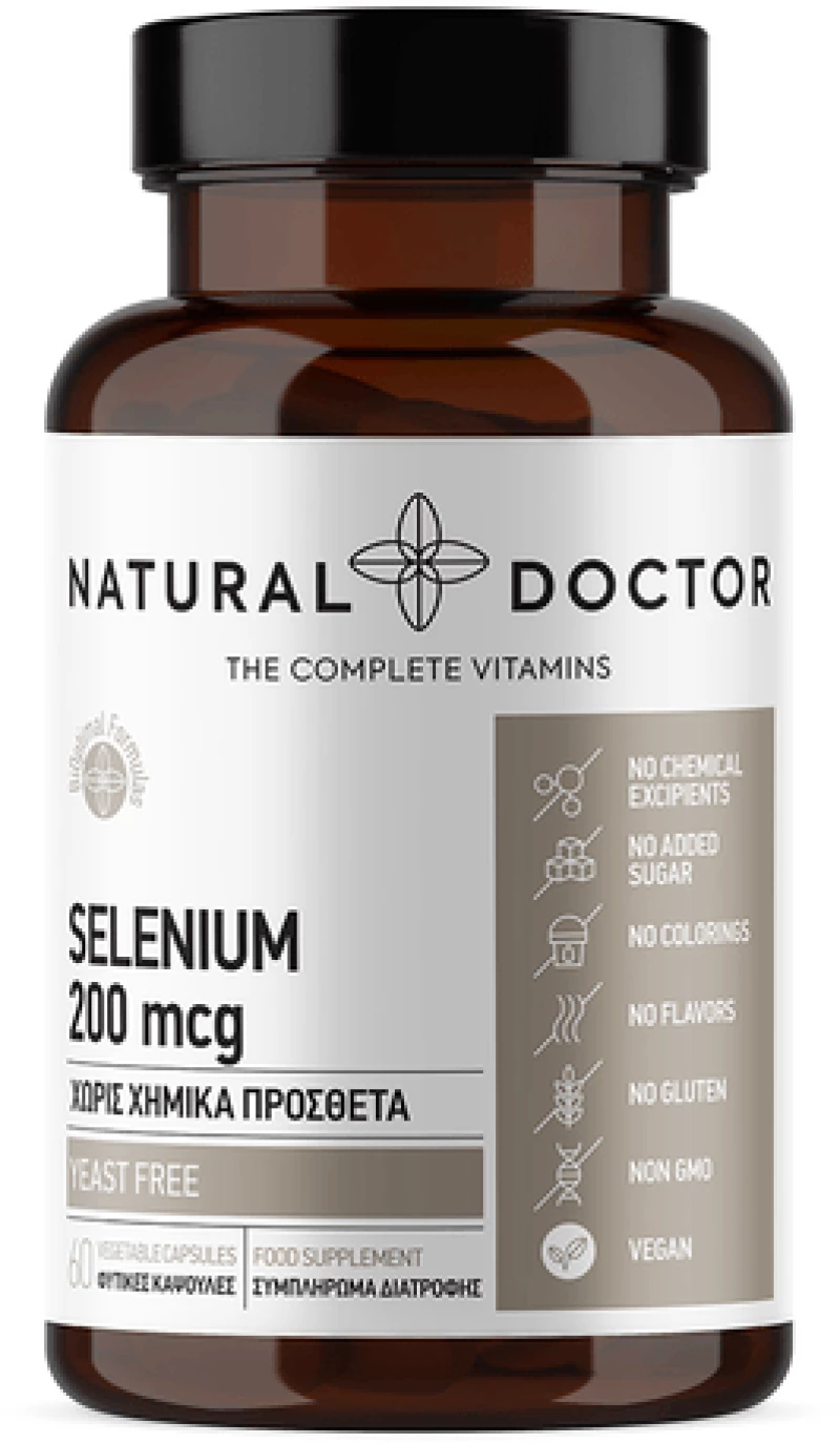 NATURAL DOCTOR Selenium mcg Συμπλήρωμα Διατροφής Οργανικού Σεληνίου 60 Φυτικές Κάψουλες