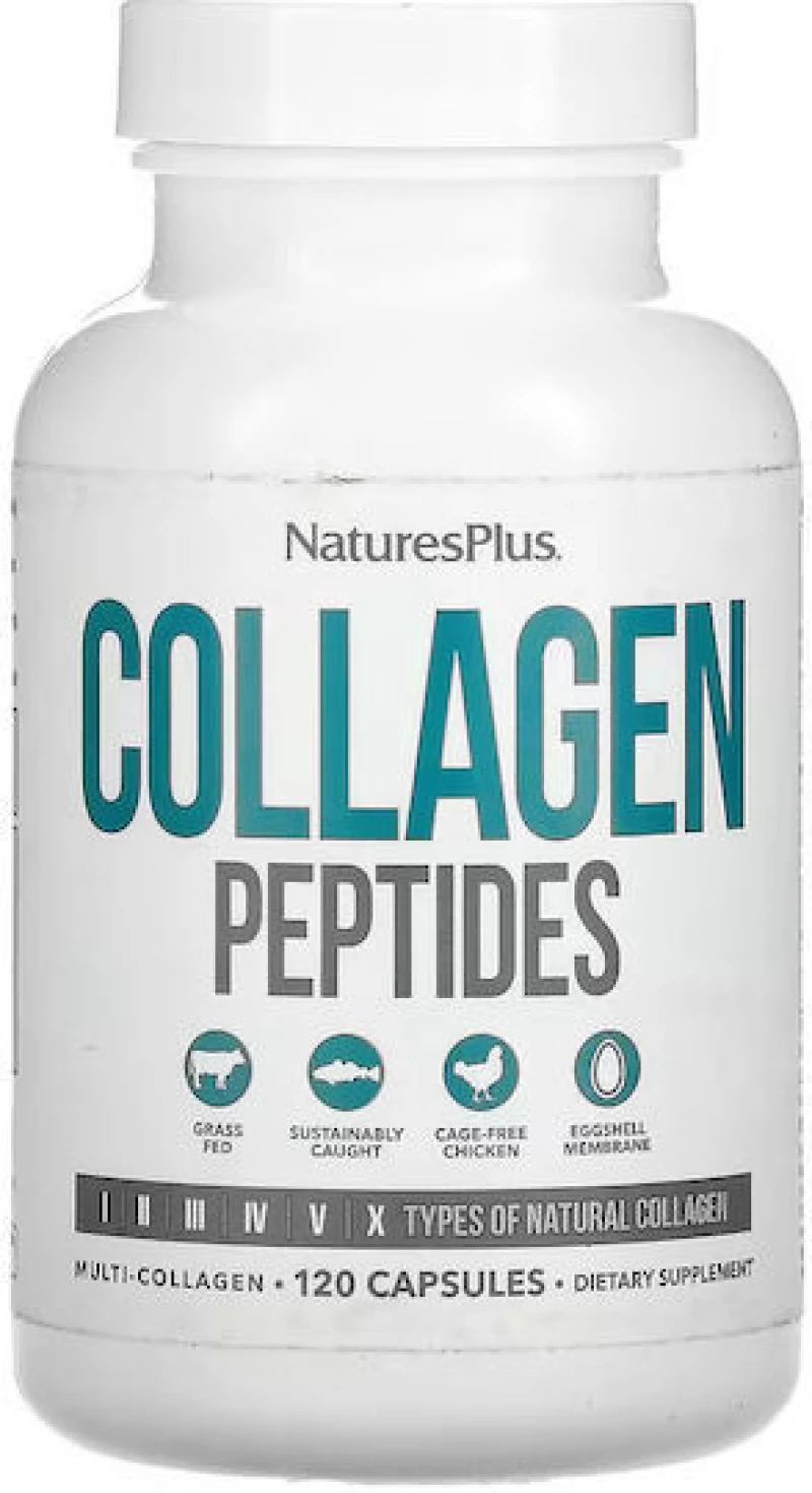 NATURE'S PLUS Collagen Peptides Συμπλήρωμα Διατροφής Με Πεπτίδια Κολλαγόνου, 120 Κάψουλες