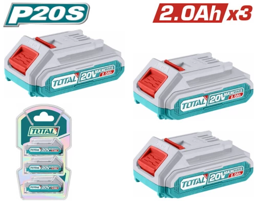 Σετ 3 μπαταρίες επαγγελματικές Li-ion 20V 2Ah TOTAL TOSLI240311E