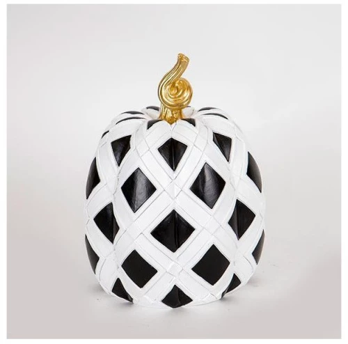 Διακοσμητική Κολοκύθα Λευκό μαυρη 19x19x24.5cm 752-28531 Estheti 752-28531 Μαύρο-Λευκό