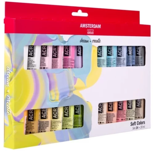 Ακρυλικά χρώματα TALENS AMSTERDAM 24x20ml Soft Colours