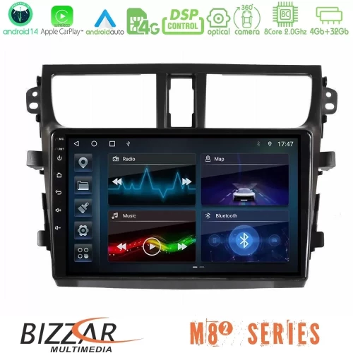 Bizzar M8² Series 8Core Android14 4+32GB Suzuki Celerio 2014-2020 Navigation Multimedia Tablet 9″ Με Carplay & Android Auto Με C U-M82-SZ0537