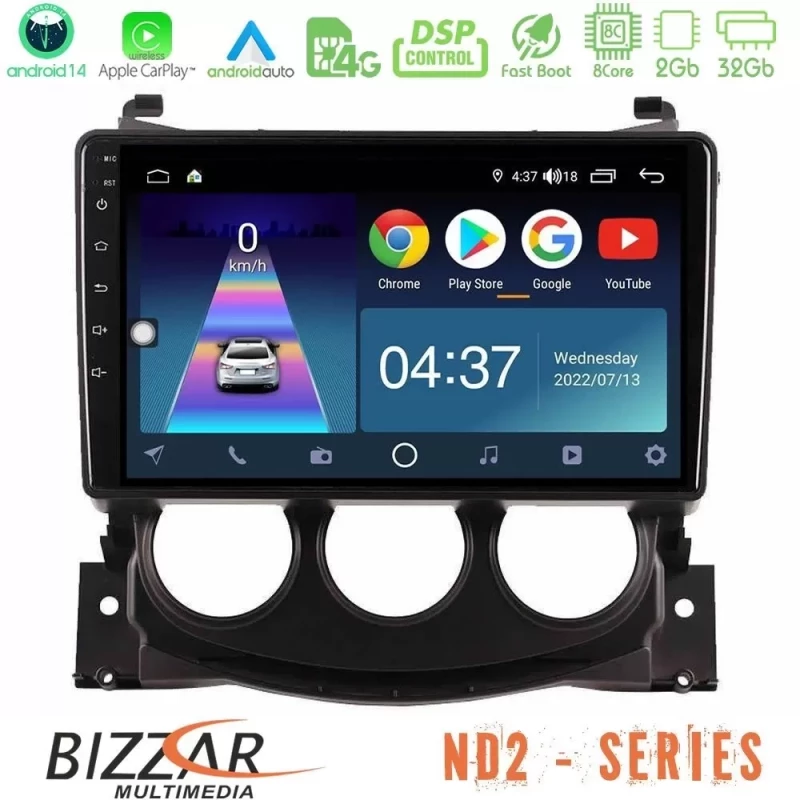 Bizzar ND2 Series 8Core Android14 2+32GB Nissan 370Z 2009-2013 Navigation Multimedia Tablet 9″ Με Carplay & Android Auto U-ND2-NS2078