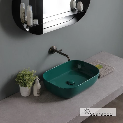 Νιπτήρας Πορσελάνης Επιτραπέζιος Scarabeo Glam 56x39 Χρώμα: Musk Glossy