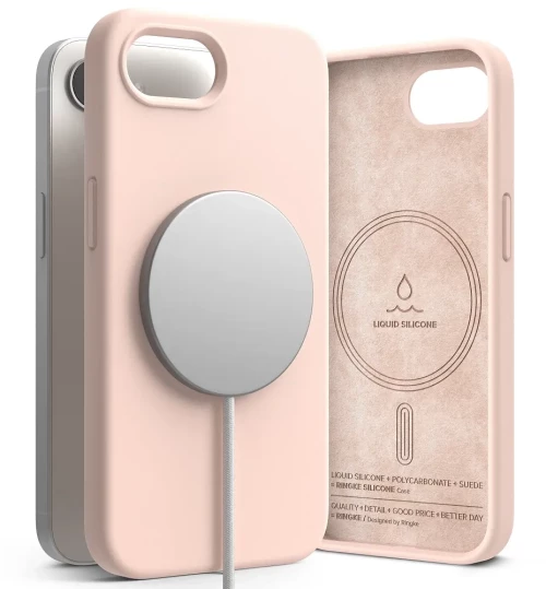 Ringke Θήκη Silicone Magnetic MagSafe Apple iPhone 16e Pink Sand