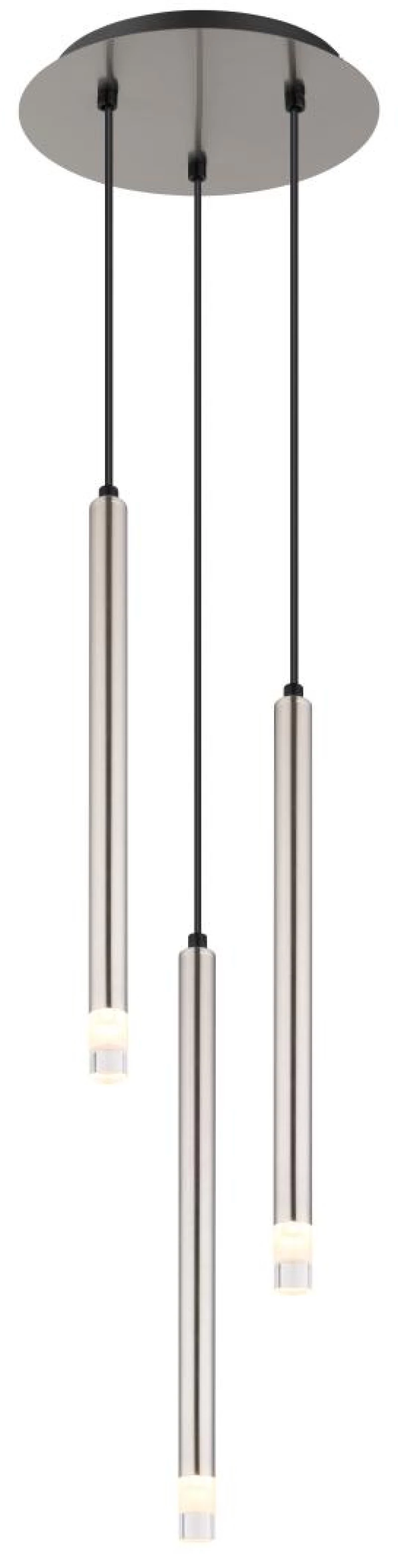 pendant lamp metal nickel matt, 3x G9 LED - 15629N-3