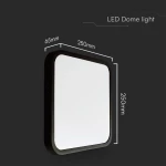V-TAC PRO τετράγωνο LED  18W τσιπ Samsung μαύρο πλαίσιο 3000K IP44