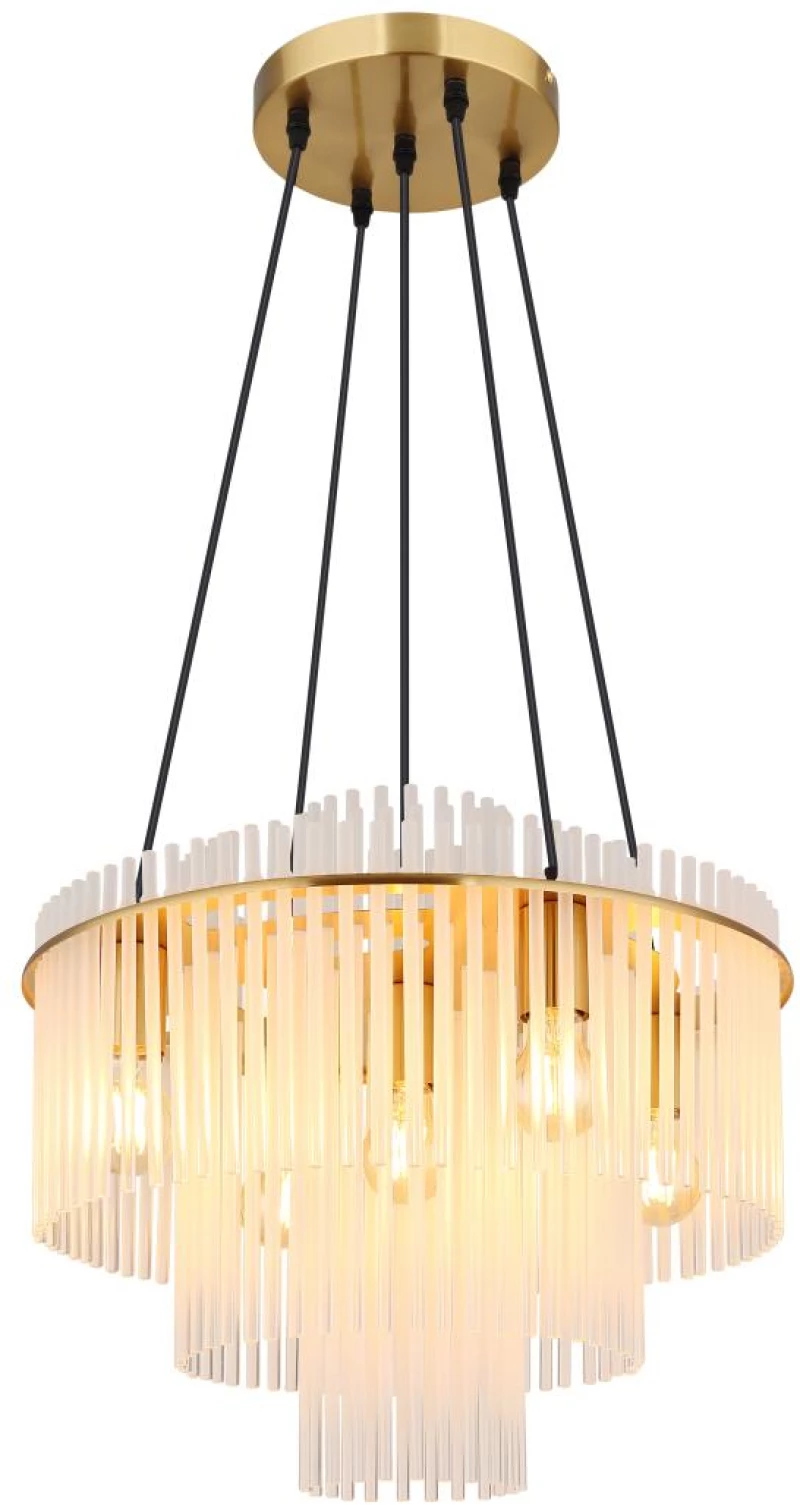 pendant lamp metal gold colors matt, 5x E27 - 15698H1M