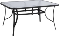 ΤΡΑΠΕΖΙ BRUNO 150X90Χ72Υεκ. ΜΕΤΑΛΛΙΚΟ ΜΑΥΡΟ ΜΕ ΓΥΑΛΙΝΗ ΕΠΙΦΑΝΕΙΑ HM5145.03 (1 τεμ.)