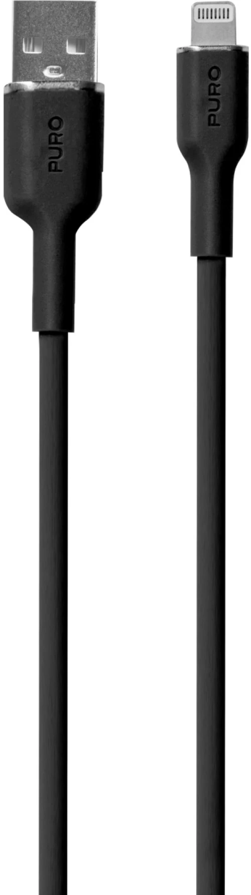 Puro Soft USB-A - Lightning Cable 1.5m Silicone - Black
