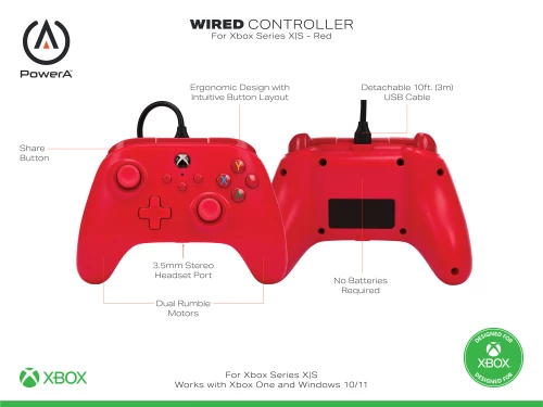 PowerA PowerA Wired Controller for Xbox Series X - S - Red / Xbox Series X