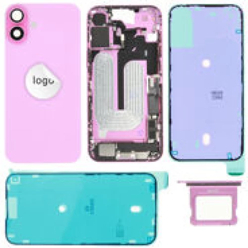 For iPhone/iPad (AP16PL0024PIPSP-B) Rear Cover (Pulled B) incl. small parts - Pink, For iPhone 16 Plus