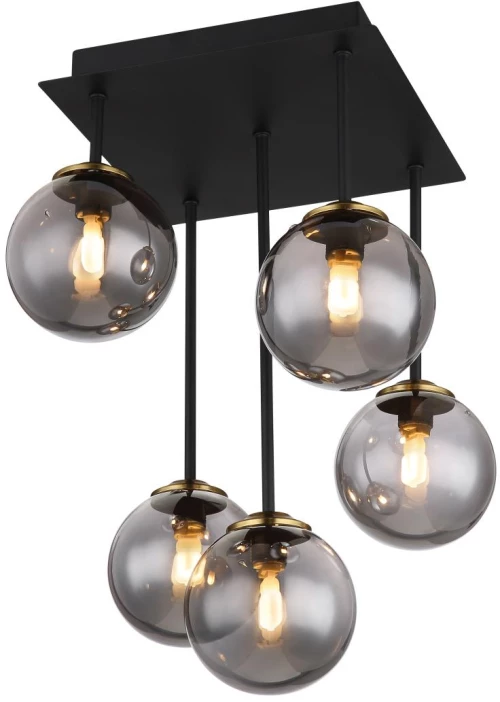 ceiling light metal black matt, 5x G9 - 56136-5D