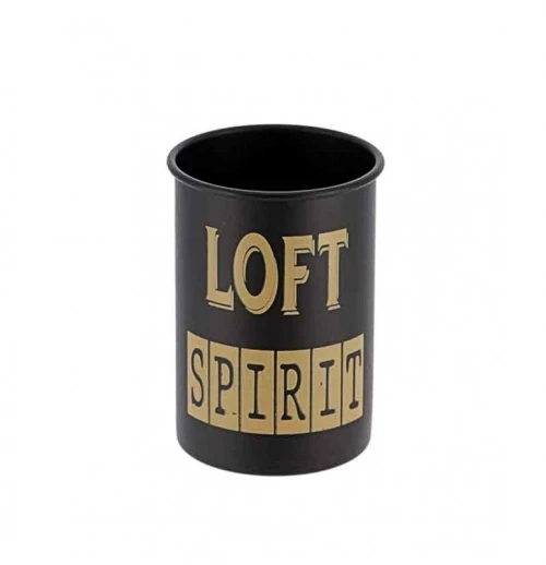 Ποτήρι μπάνιου μεταλ.μαύρο LOFT
