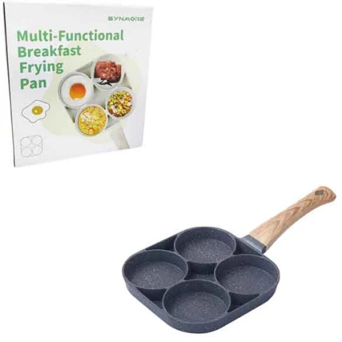 Synamore Τηγάνι Με 4 Θέσεις 17x17cm - Multi-Functional Breakfast Frying Pan