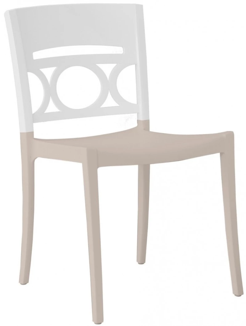 Moon Καρέκλα Πολυπροπυλενίου White Linen 50x56,5x82(46,5)cm