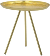 Βοηθητικό τραπέζι Jacksie Inart χρυσό μέταλλο Φ51x54εκ (1 τμχ.)
