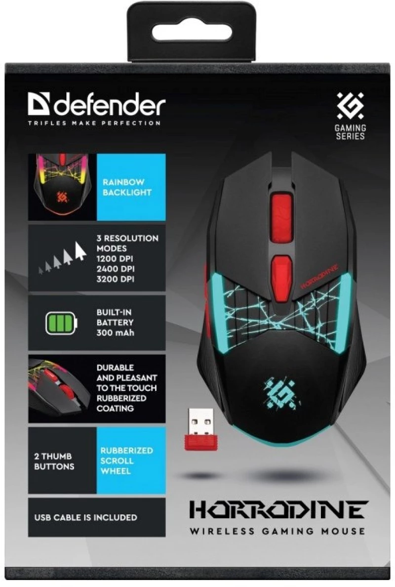 MOUSE DEFENDER GM-126 TISA RF+BT OPTIC 1600dpi 6P BLACK