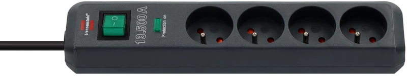 Brennenstuhl Eco-Line surge protector strip 4 sockets 1.5m 13.500A - black