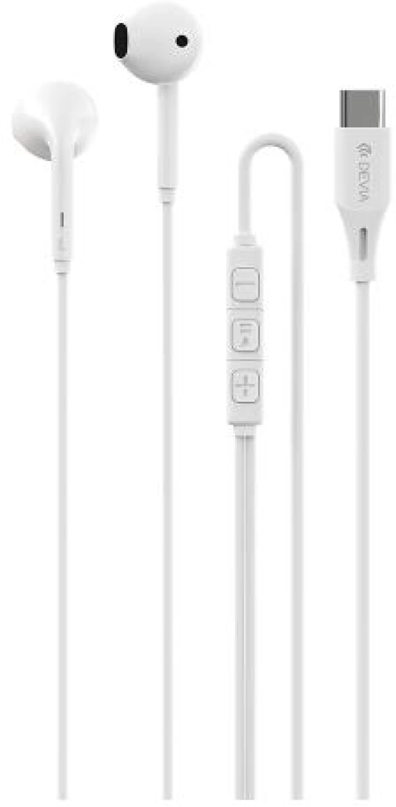 Hands Free Stereo A3 Devia EM109 USB C Kintone Λευκό