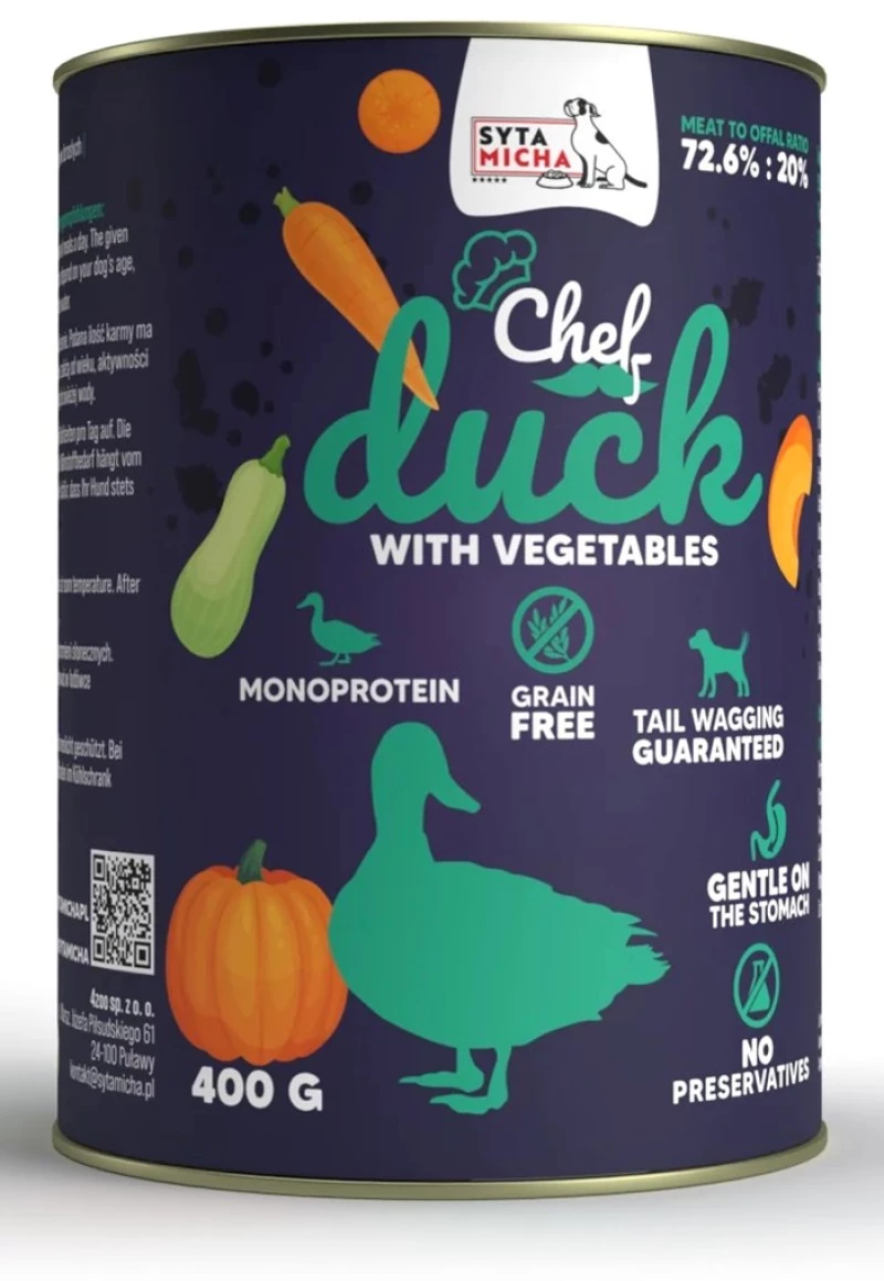 SYTA MICHA Chef Duck with vegetables - wet dog food - 400g