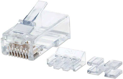 Intellinet RJ45 Modular Plugs Pro Line, Cat6A, UTP, 3-prong, for solid wire, 50 gold-plated contacts, 80 pack