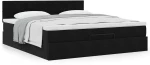 vidaXL Οθωμανικό κρεβάτι με στρώμα Μαύρο 160x200cm Velvet