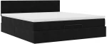 vidaXL Οθωμανικό κρεβάτι με στρώμα Μαύρο 160x200cm Velvet