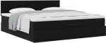 vidaXL Οθωμανικό κρεβάτι με στρώμα Μαύρο 160x200cm Velvet