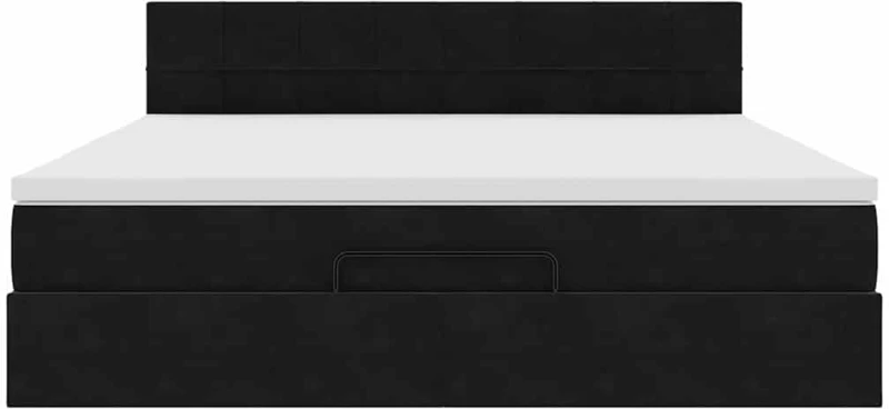 vidaXL Οθωμανικό κρεβάτι με στρώμα Μαύρο 160x200cm Velvet