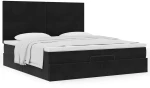 vidaXL Οθωμανικό κρεβάτι με στρώματα Μαύρο 160x200cm Velvet