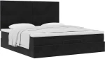 vidaXL Οθωμανικό κρεβάτι με στρώματα Μαύρο 160x200cm Velvet