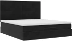 vidaXL Οθωμανικό κρεβάτι με στρώματα Μαύρο 160x200cm Velvet