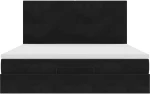 vidaXL Οθωμανικό κρεβάτι με στρώματα Μαύρο 160x200cm Velvet