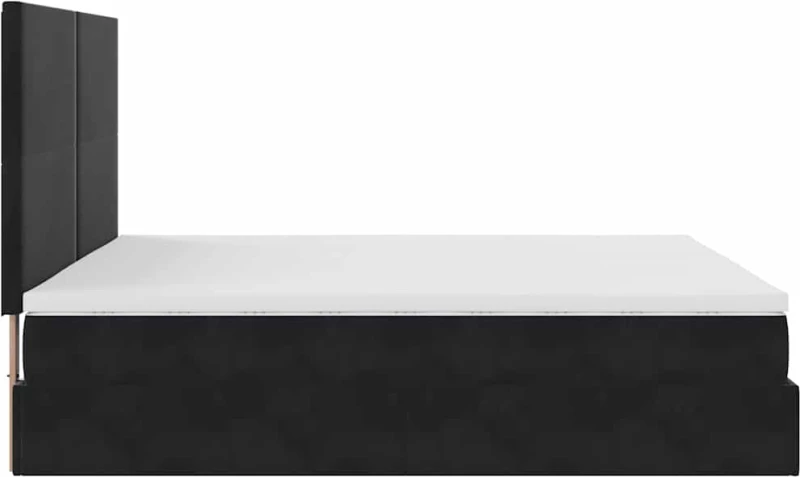 vidaXL Οθωμανικό κρεβάτι με στρώματα Μαύρο 160x200cm Velvet