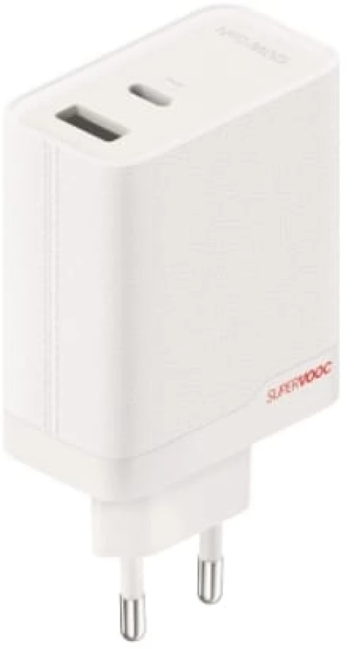 Επιτοίχιος Φορτιστής OnePlus 120W Dual Ports SuperVooc  Adapter + Cable (Type-C + Type-A) White EU