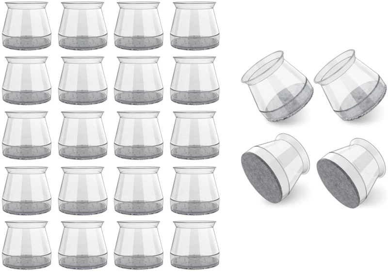 HOME USE προστατευτικές τάπες επίπλων HUH-0224, 25-30mm, διάφανες, 24τμχ