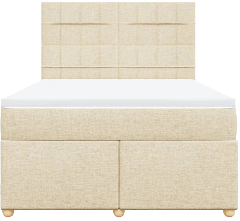 vidaXL Κρεβάτι Boxspring με Στρώμα Κρεμ 160x200 εκ. Υφασμάτινο