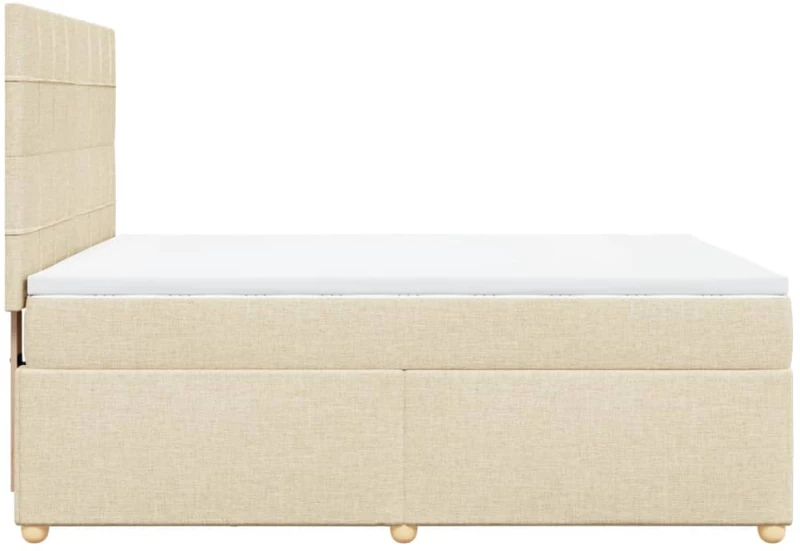 vidaXL Κρεβάτι Boxspring με Στρώμα Κρεμ 160x200 εκ. Υφασμάτινο