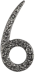 Roline 461 Πινακίδα με Αριθμό 6 από Αλουμίνιο Old Silver 100mm