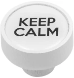 Roline 509 Πόμολο Επίπλου από Δρυς Λευκό-Keep Calm Φ37mm