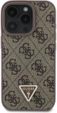 Guess “4G Triangle Strass Collection” Hard Case Θήκη προστασίας από δερματίνη– iPhone 16 Pro Καφέ – GUHCP16LP4TDPW