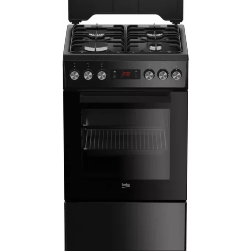 Κουζίνα Beko FSE52321DBD 55lt A με Εστίες Υγραερίου και φούρνο Ρεύματος 50εκ Μαύρη