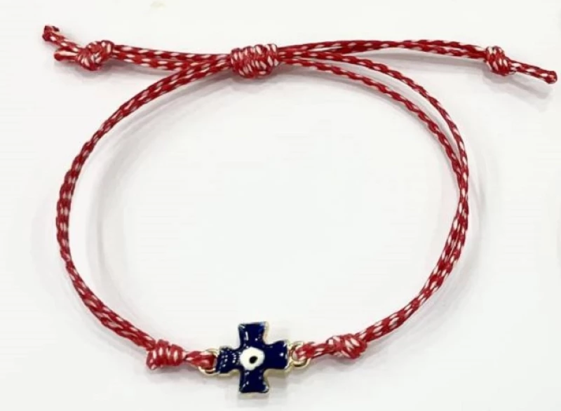 Kostibas 1539-63721, Μάρτης, Σχοινί, ΤΕ, Χρυσό με μπλε σταυρό