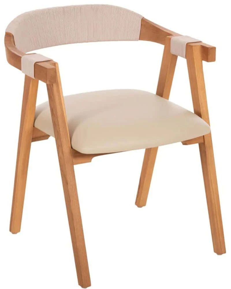 Πολυθρόνα Rimini HM9867.07 60x61x75,5cm Natural-Beige Ξύλο,Τεχνόδερμα