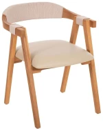 Πολυθρόνα Rimini HM9867.07 60x61x75,5cm Natural-Beige Ξύλο,Τεχνόδερμα